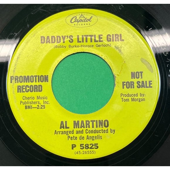 Al Martino Devotion / Daddy's Little GIrl 45 Pop Vocal Promo Capitol 5825 - Picture 2 of 4
